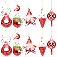 Božićni lillipop ornament s pet zvjezdica Santa Claus Antler Snjegović božićno drvce visi