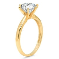 0,5ct okrugli rez čist moissine 18k žuti zlatni godišnjica Angažova prsten veličine 9.25