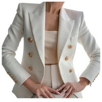 Yubnlvae Blazer jakne za žene Elegantni poslovni uredski radovi Ženska dam Solid gumb odijelo jakna