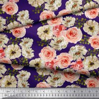 Soimoi pamučna poplin tkanina ranunculus sa hrpe cvjetnim tiskanim tkaninom od dvorišta široko
