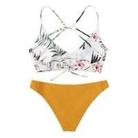 Kulišta u Roliyen za žene V-izrez cvjetni print Nasumični ispis bikini set Push-up kupaći kostim odjeći