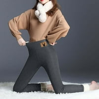 Gakvbuo Sherpa Fleece obloge za žene Dukseri Zimske tople termalne hlače High strukske tajice Stretchy