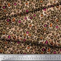 Soimoi smeđa mahovina Georgette tkanina Leopard Životinjska koža Štampana tkanina od dvorišta široka