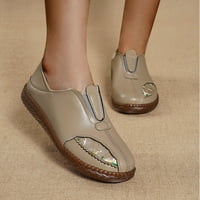 Adviicd sandale sa lukom podržavaju ravne odvodne sandale za žene kvadratne pletene pletenice čipke