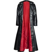Muška retro kožna vintage dugački kaput Trench parni park gotički jakni Obuknica XL