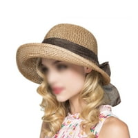 Ženska šešir slame, slamna široka podložna bomba Bože Summer Anti-UV Panama šeširi Sklopivi disketni
