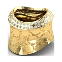 Prirodni dijamantni prsten, moderni žutog debelog zlatnog zvona, prsten od prijedloga zlata od čvrstog
