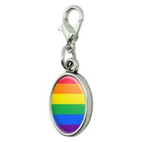 Rainbow Pride gay lezbijski savremeni antikvirani narukvica privjesak patent zatvarač povucite ovalni