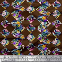 Soimoi Poly Georgette tkanina umjetnička cvjetna i provjera Geometrijski otisak šivaći tkaninski dvorište