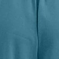 Modni mens casual čvrsti džep visoki struk labavi zavoj pantalone duljine koljena