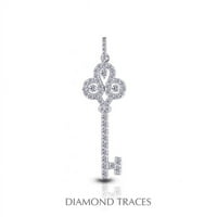 Dijamantni tragovi 2. Carat Ukupno prirodni dijamanti 18k bijelo zlato predstavljaju ključni modni privjesak