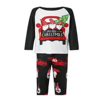 Eyicmarn božićni roditelj-dječji pidžami tiskani majica s dugim rukavima + pantalone