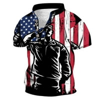 JMntiy Muškarci Dnevne majice Nezavisnosti Tipka za ispis V-izrez ovratnik kratkih rukava pulover bluza