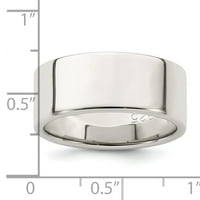 Sterling srebrna ravna pojas prstena veličine 9