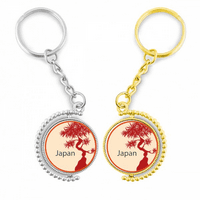 Japan Kultura Crveno drvo uzorak rotirajući rotirajuće ključeve prstena za prsten za ključeve