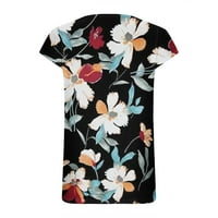 Žene uređene bluze plaže Trendi grafički tunik Košulje kratkih rukava Ležerne prilike sa slobodnim ljetnim