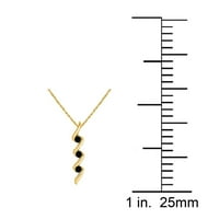 Aone nakit 0. Carat Prirodna crna dijamantska kamena s spiralnim dizajnerskim ogrlica za žene izrađena