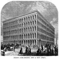 New York: Stewart's, 1862. Nthe 'Gvozdena palača,' A.T. Robna kuća Stewart & Company na Broadwayu i