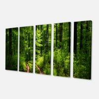 Dizajnerska umjetnost 'Fascinantni zelenilo u fotografskom otisku na divlje šumi' na zamotanom platnu