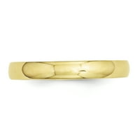 14KT Žuto zlato pola okrugle vjenčane prsten Veličina 5. Classic Dovodio fini nakit Idealni pokloni