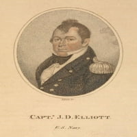 Ispis: Captn. J.D. Elliot, američka mornarica, oko 1818