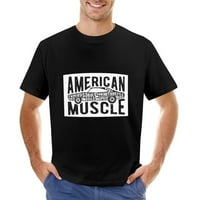 Muška majica američkog mišića pamuk casual kratkih rukava poklon tee crni 2xl