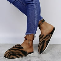 DMQupv zatvorene papuče na otvorenom za žene Leopard jato papuče na cipelama papuče žene sandalne cipele