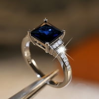 Ženski dekor dijamantski prsten za žene Angažovanje vjenčanog nakita poklon kvadrat Saphire Ornament