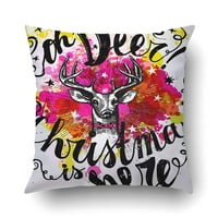 Xmas Whimmical Hipster Reindeer Old Fashion Dissova s ​​lijepljenjem na akvarel jastuk za jastuk CASFONS