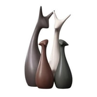Nordijski keramički ukrasi Porodične figurice Skulptura jelena statua Art Craft Four Deer