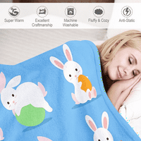Uskršnji zečja ćebe sa jastukom za kasu za sobu ultra-mekoj pozadini bacajte pokrivač za dječje djevojke