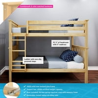 MA & LILY Full Bed Okvir za drvo sa uzglavljem za djecu u obliku bijele