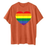 CETHRIO majice kratkih rukava za žene - Vintage Drop rukavi Rainbow ispisani uzorak Ležerne bluza s
