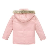 Olliget Boys Girls Winter CATS zimske solidne boje guste jakna od samog odvojiva jakna za hat