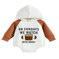 Canrulo Newborn Baby Girl Boy dukserice HOODIE Romper u nedjelju gledamo fudbal s tatom pulover s kapuljačom
