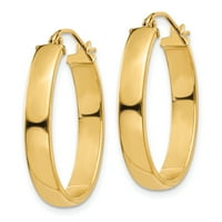 14KT Žuto zlato lagane ovalne priručnike na minđuše učvršćene obruče postavi fini nakit Idealni pokloni