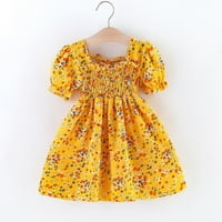 PIMFILM Ljetne haljine za djevojčice Djevojke dječje djevojke Elegantna čipka Pom Pom Flutter rukava