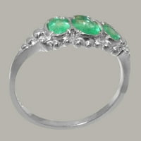 Britanci napravili su pravi solid puni 18k bijeli zlatni prirodni smaragdni prsten žena - veličine opcija