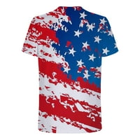 Jsaierl Dnevne košulje za muškarce Patriotska američka zastava Štampaju tinejdžeri Udobne kratkih rukava