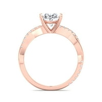 Kauai - Moissite ovalni rez Lab Diamond PavÃ © zaručni prsten