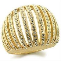 9W - Zlatni mesingani prsten sa gornjim klasnim kristalom u čistioj veličini 6