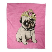 Super meko bacanje smeđu pup štene chihuahua u princezi kruna na ružičastoj psici kraljice slatka djevojka