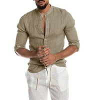 Muška majica Ležerne prilike na vratu Plaža Top rukava Ležerne prilike Dugo dugmetadna bluza Solid bluza