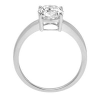 2. CT sjajan ovalni rez prozirni simulirani dijamant 18k bijeli zlatni pasijans prsten sz 3,75