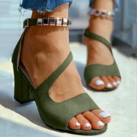 Ženske kožne sandale Modne ljetne sandale Ženske sandale visokog pete sa blistavim zlatnim zelenim