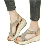 Sawvnm Summer Dame Cipele Platform Klin na petu Otvori nožni sanduci Ležerne prilike ženske sandale