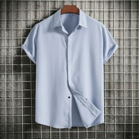 Amidoa Men Casual Solid Clantdown Dugme za zatvaranje kratkih rukava Havajska bluza Havajska majica