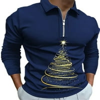 Cindysus muns bluza s prednjim zatvaračem Xmas Polo majica s dugim rukavima Božićni vrhovi Ležerne festival