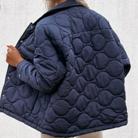 Plus size zimski kaputi za žene odricanje dugih rukava jesen solidna boja ovratnik jakna mornarsko veličinu