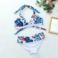 B91XZ bikini za ženski kostim kupaći kostim bikini cvjetni dno za kupanje biciklis set plava, s